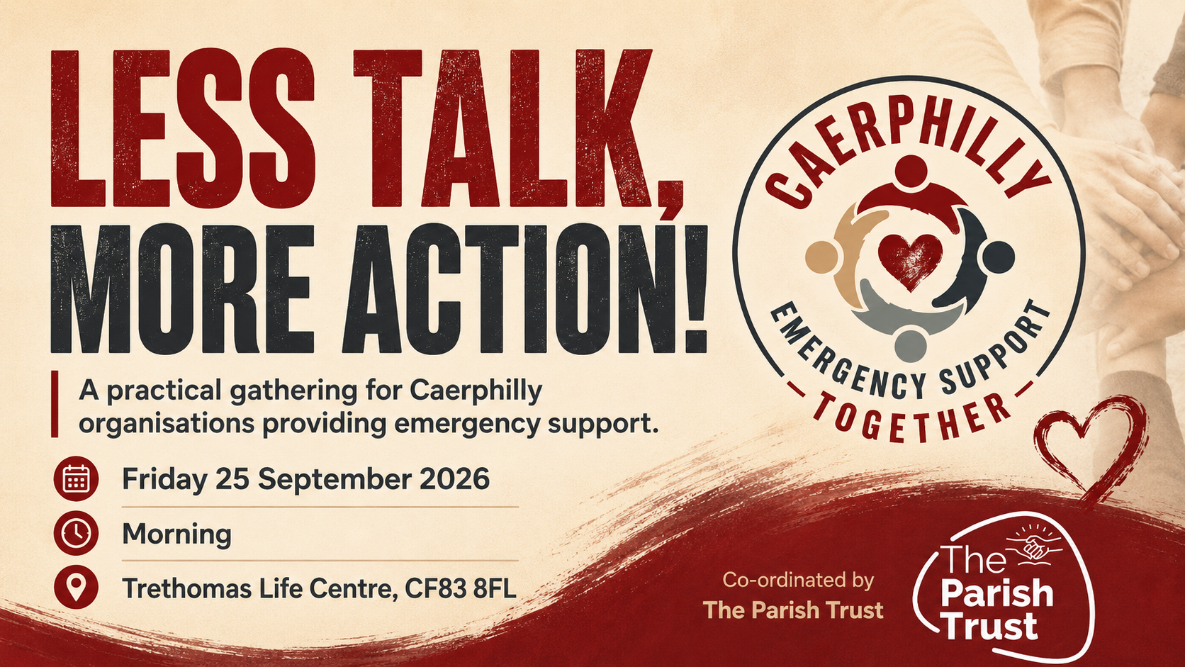 Less Talk, More Action! - A practical summit for Caerphilly organisations providing emergency support.